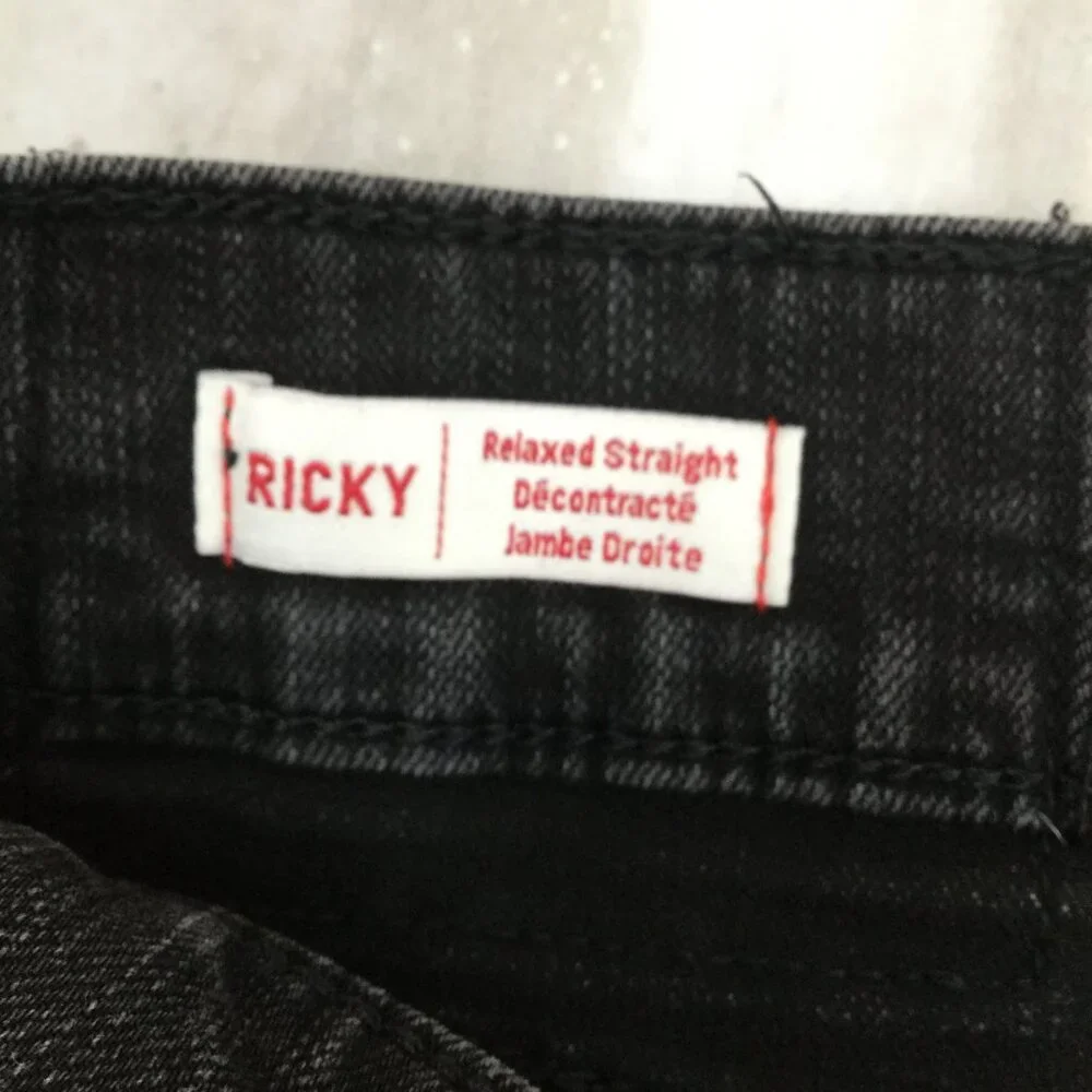 True Religion Ricky Relaxed Straight Black Jean 42